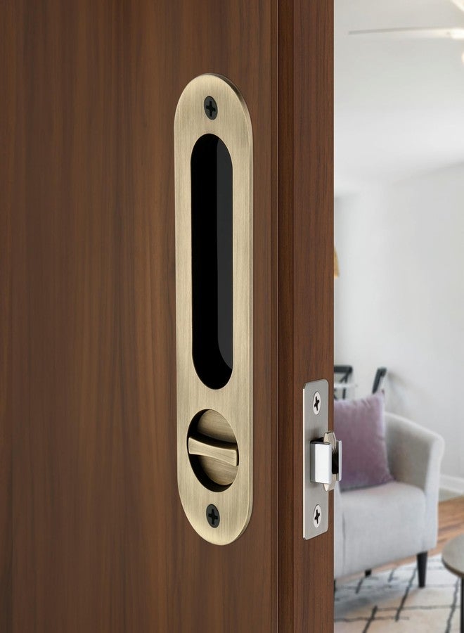 LAPO Sliding Door Lock | Zinc Alloy | Premium Antique Black Finish | Fits 35mm-50mm Door Thickness | Heavy Duty Handle with Privacy Lock for Wooden & Metal Sliding Doors | Home & Office Use - Image 1